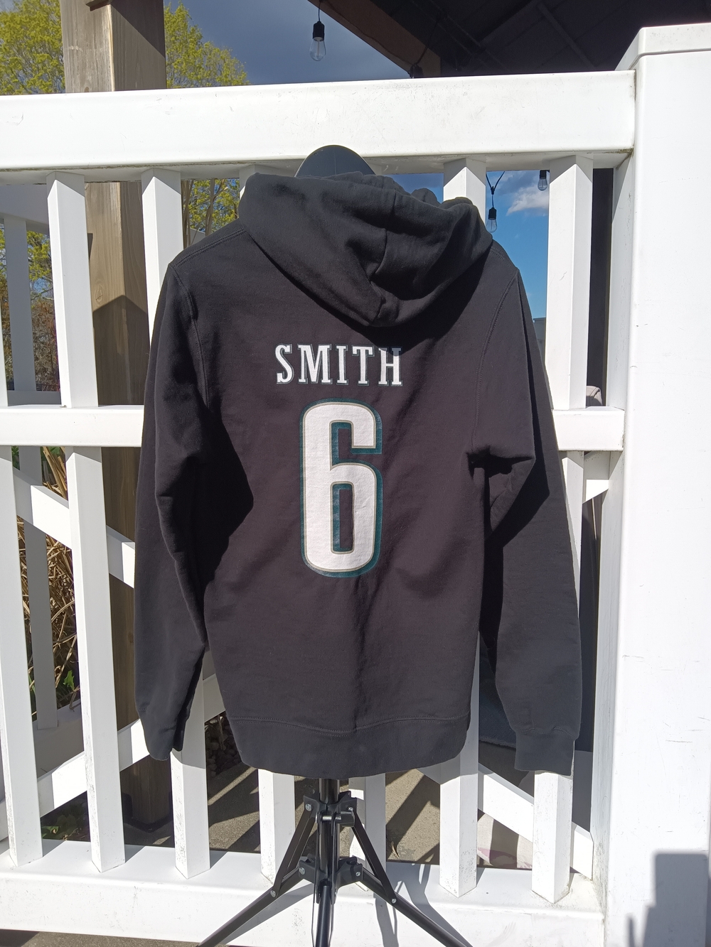 Fanatics Eagles Black Zip-Up Hoodie with 'SMITH'  #6